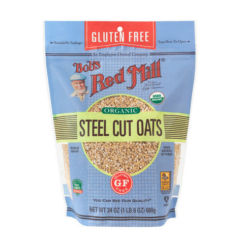 Bobs Red Mill, Organic Steel Cut Oats Gluten Free, 24 Oz(Case Of 4) Bobs Red Mill
