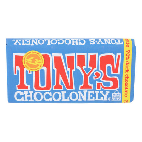 Tonys Chocolonely, 70% Dark Chocolate Bar, 6.35 Oz(Case Of 15) Tonys Chocolonely