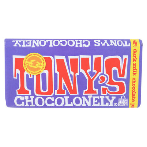 Tonys Chocolonely, 42% Dark Milk Chocolate Bar with Pretzel and Toffee, 6.35 Oz(Case Of 15) Tonys Chocolonely