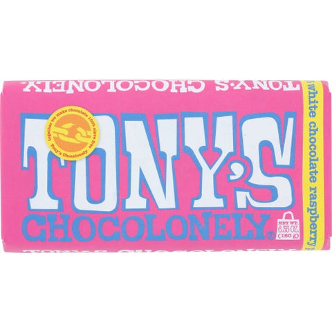 Tonys Chocolonely, Bar Choc White Rspbry Pop, 6.35 Oz(Case Of 15) Tonys Chocolonely
