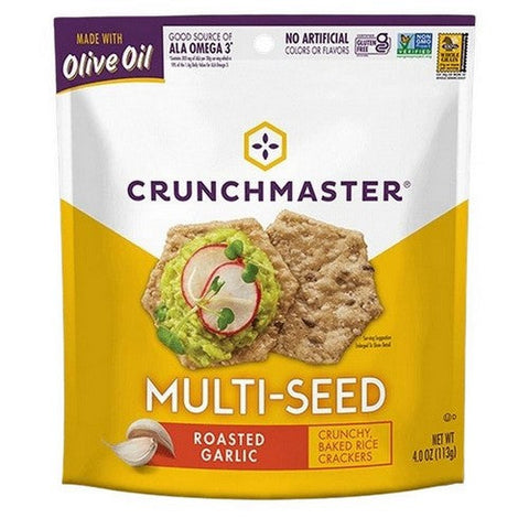 Crunchmaster, Seed Cracker Roasted Garlic, 4 Oz(Case Of 12) Crunchmaster