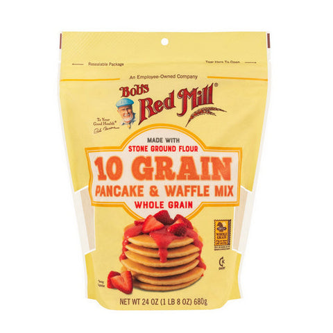 Bobs Red Mill, 10 Garin Pancake & Waffle Mix, 24 Oz(Case Of 4) Bobs Red Mill