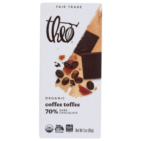 Theo Chocolate, Choc Bar Drk Coffe Toffee, 3 Oz(Case Of 12) Theo Chocolate