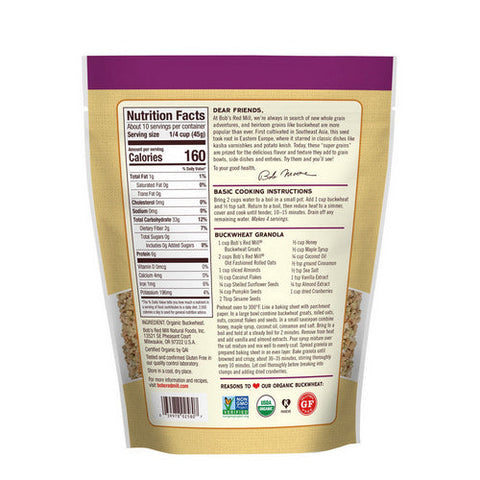 Bobs Red Mill, Organic Buckwheat Groats, 16 Oz(Case Of 4) Bobs Red Mill