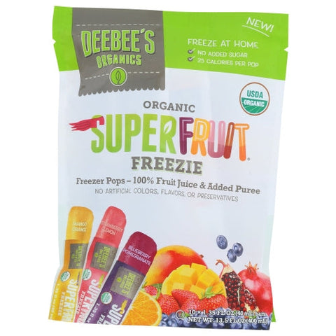 Deebees Organic, Fruit Pop Variety 10 Pk, Case of 14 X 13.5 Oz Deebees Organic