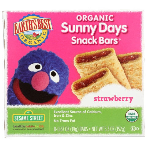Earth's Best, Bar Sunny Day Strwbry Org, 4.69 Oz(Case Of 6) Earth's Best