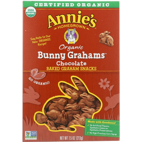 Annie's Homegrown, Organic Bunny Grahams Chocolate, 7.5 Oz(Case Of 12) Annie's Homegrown