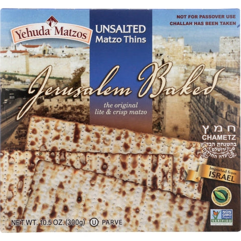 Yehuda, Matzo Thin Daily Unsalted, 10.5 Oz(Case Of 12) Yehuda