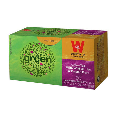 Wissotzky, Tea Grn Wldbry & Pssn Fruit, 20 Bags(Case Of 12) Wissotzky