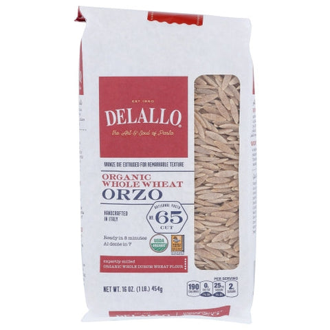 Delallo, Pasta Whlwht Orzo Org, Case of 12 X 16 Oz Delallo