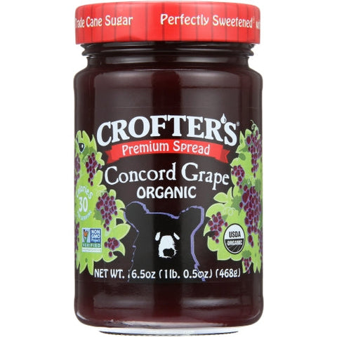 Crofters, Fruit Sprd Concord Grp Fm, Case of 6 X 16.5 Oz Crofters
