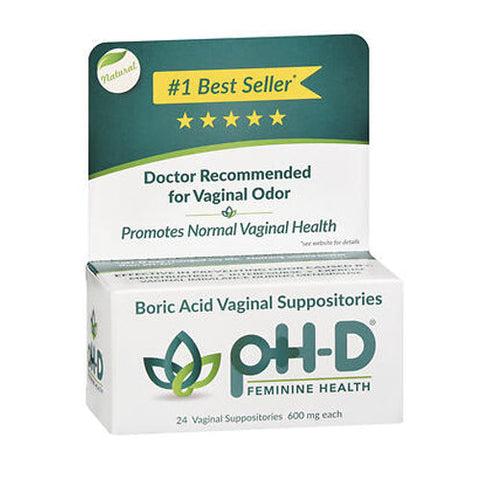 ph-D Feminine Health, Boric Acid Vaginal Suppositories, 24 Count ph-D Feminine Health