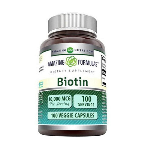 Amazing Nutrition, Amazing Formulas Biotin, 10000 mcg, 100 Caps Amazing Nutrition