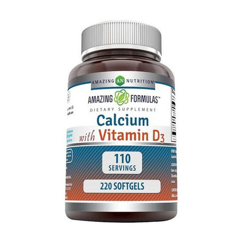 Amazing Nutrition, Amazing Formulas Calcium with Vitamin D3, 1200 mg/1000 mg, 220 Softgels Amazing Nutrition