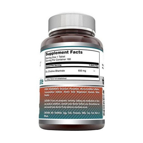 Amazing Nutrition, Amazing Formulas Choline Bitartrate, 650 Mg, 180 Tabs Amazing Nutrition