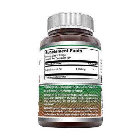 Amazing Nutrition, Amazing Formulas Coconut Oil, 1000 mg, 180 Softgels Amazing Nutrition