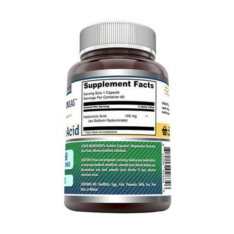 Amazing Nutrition, Amazing Formulas Hyaluronic Acid, 100 mg, 60 Caps Amazing Nutrition