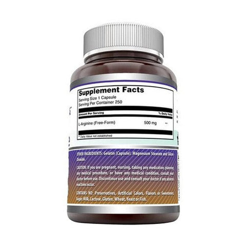 Amazing Nutrition, Amazing Formulas L-Arginine, 500 mg, 250 Caps Amazing Nutrition