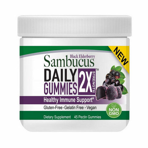 Nature's Answer, Black Elderberry Sambucus Daily Gummies 2X Strength, 3200 Mg, 45 Gummies Nature's Answer