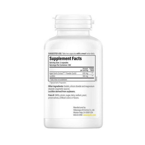 Kyolic, Aged Garlic Extract Cholesterol Health With Lecithin Formula 104, 200 Caps Kyolic