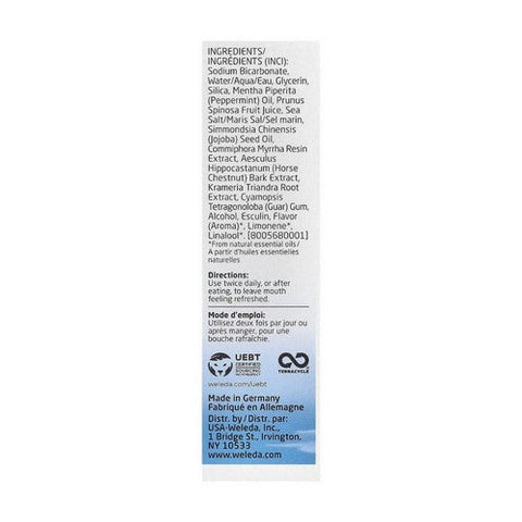 Weleda, Oral Care Salt Toothpaste Refreshing Fluoride Free Peppermint, 2.5 OZ Weleda