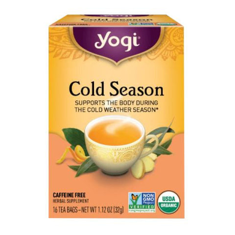 Yogi, Organic Cold Season Herbal Tea, 16 Bags Yogi