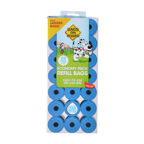 Bags On Board, Waste Pick Up Refill Bags - Blue, 315 Bags Bags On Board