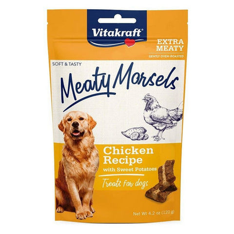 Vitakraft, Meaty Morsels Mini Chicken Recipe with Sweet Potato Dog Treat, 4.2 oz Vitakraft