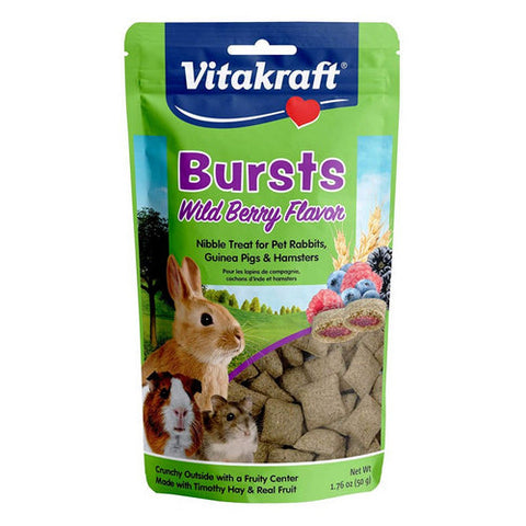 Vitakraft, Bursts Treat for Rabbits, Guinea Pigs & Hamsters - Wild Berry Flavor, 1.76 oz Vitakraft
