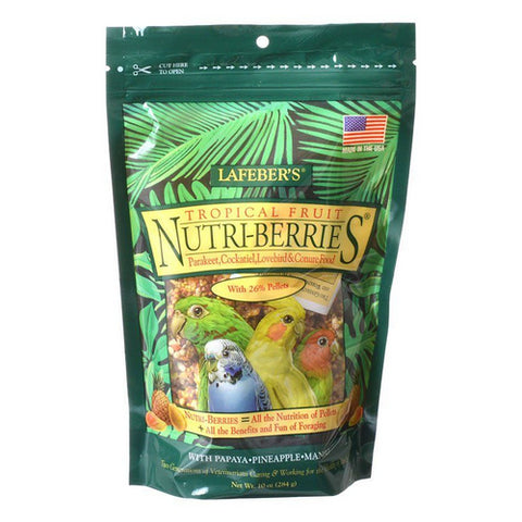 Lafeber, Tropical Fruit Nutri-Berries Parakeet, Cockatiel & Conure Food, 10 oz