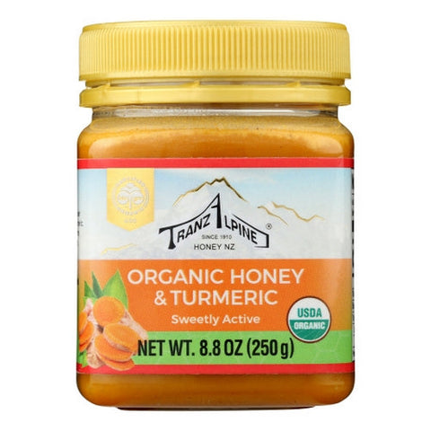 Tranzalpine, Organic Honey with Turmeric, 8.8 Oz (Case of 3) Tranzalpine