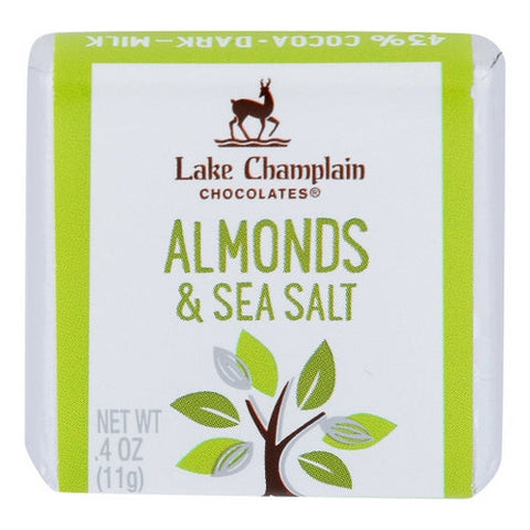 Lake Champlain, Organic Milk Chocolate Sea Salt & Almonds Squares, 0.4 Oz Lake Champlain