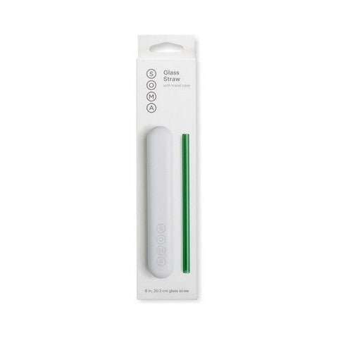 Soma, Glass Straw With Silicone Lined Travel Teal, 8 Inchs, 1 Count Soma