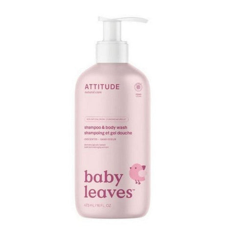 Attitude, Baby Leaves 2-in-1 Shampoo Fragance-Free, 16 Oz Attitude