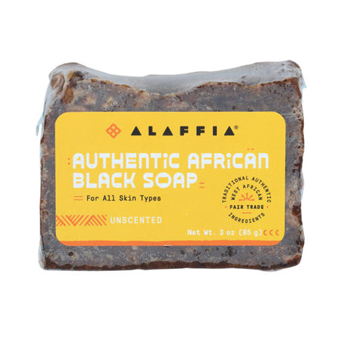 Alaffia, Authentic African Black Soap, Unscented 3 Oz Alaffia