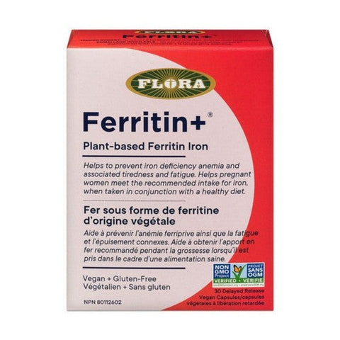 Flora, Ferritin + Iron, 30 Veg Caps Flora