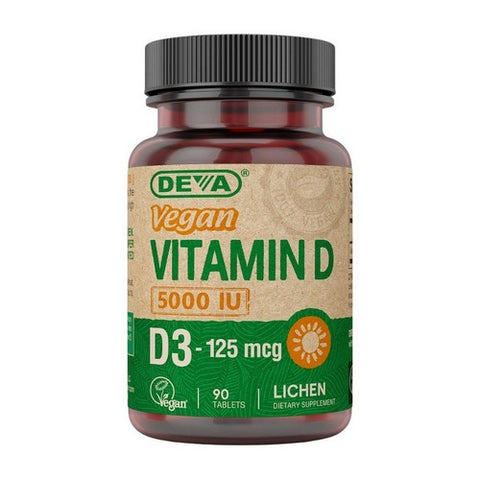Deva Nutrition, Vegan Vitamin D3 5000 IU, 125 Mcg, 90 Tabs Deva Nutrition