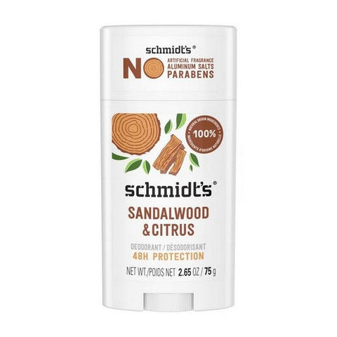 Schmidt's Deodorant, Natural Deodorant Stick Sandalwood & Citrus Aluminum-Free, 2.65 Oz Schmidt's Deodorant