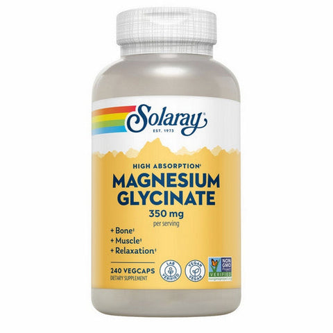 Solaray, Magnesium Glycinate High Absorption, 350 mg, 240 Veg Caps Solaray