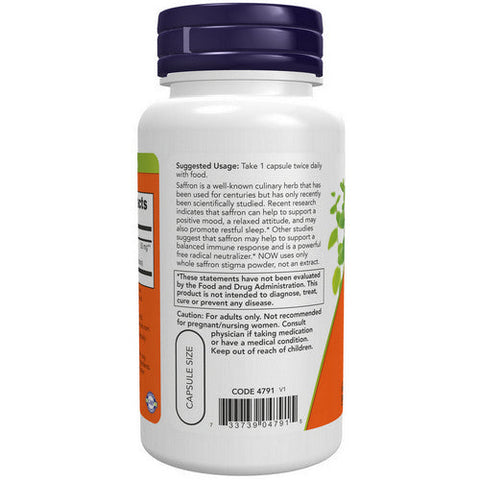 Now Foods, Saffron, 50 Mg, 60 Veg Caps Now Foods