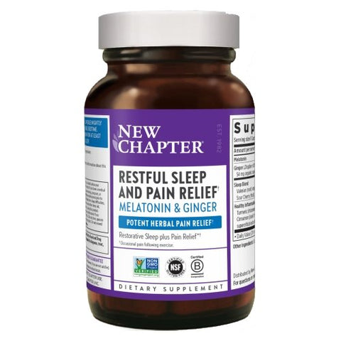 New Chapter, Restful Sleep And Pain Relief Melatonin And Ginger, 90 Veg Tabs New Chapter