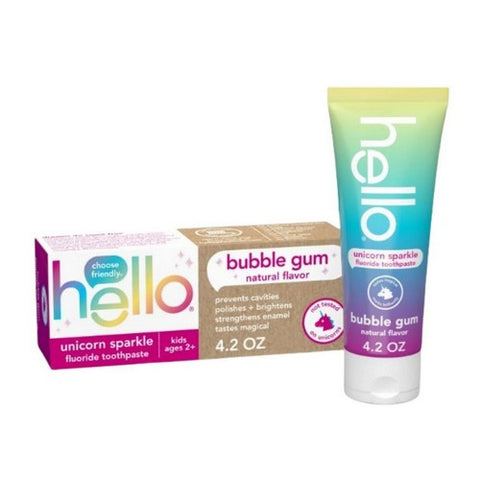 Hello Bello, Kids Fluoride Toothpaste Unicorn Sparkle Bubblegum, 4.2 Oz Hello Bello
