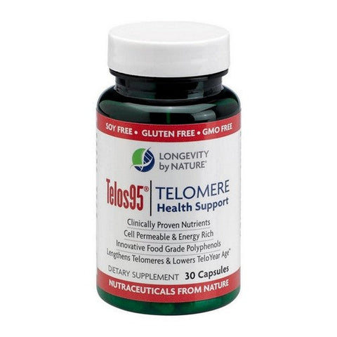 Longevity by Nature, By Nature Telos95 Telomere Health Support, 30 Caps Longevity by Nature