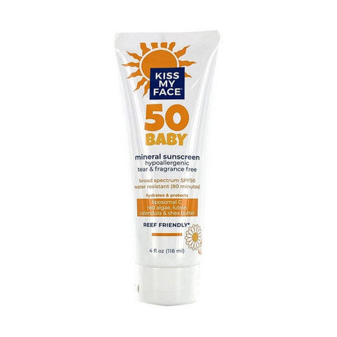 Kiss My Face, Mineral Based Natural Baby Sunscreen Lotion SPF 50, 4 Oz Kiss My Face