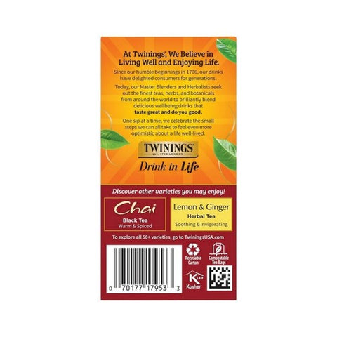 Twinings Tea, French Vanilla Chai Tea, 20 Bags (Case of 6) Twinings Tea