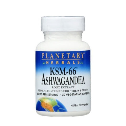 Planetary Herbals, Ksm-66 Ashwagandha Root Extract, 300 mg, 30 Veg Caps Planetary Herbals