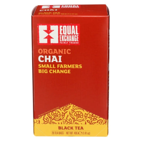 Equal Exchange, Organic Chai Black Tea, 20 Bags (Case of 6) Equal Exchange