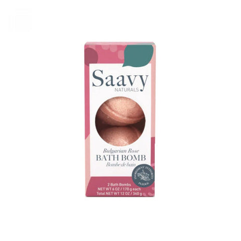 Saavy Naturals, Bulgarian Rose Bath Bomb Duo, 12 Oz Saavy Naturals