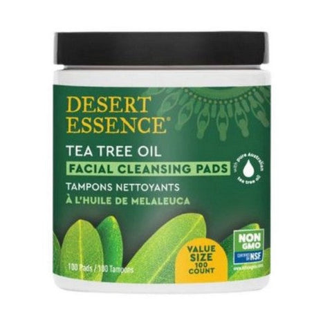 Desert Essence, Face Cleanse Pads Tea Tree Oil, 100 Count Desert Essence
