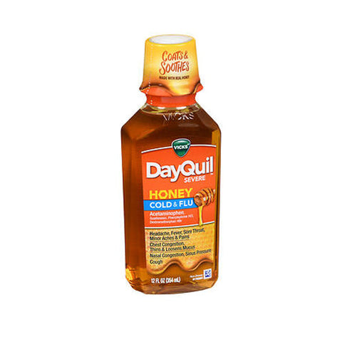 Crest, Vicks DayQuil Severe Cold & Flu Liquid Honey, 12 Oz Crest